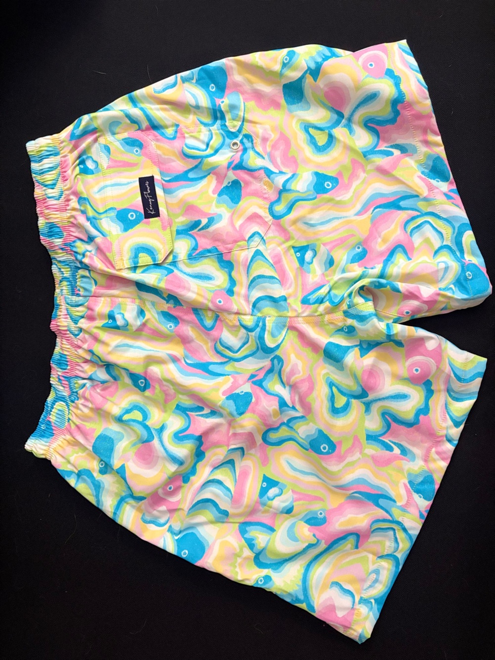 Kenny Flowers men’s Swim Trunks in Pastel Blue, Pink, Yellow